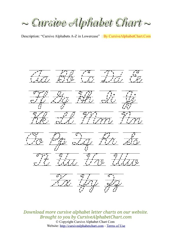7 Best Images Of Printable Lowercase Cursive Letters Printable 