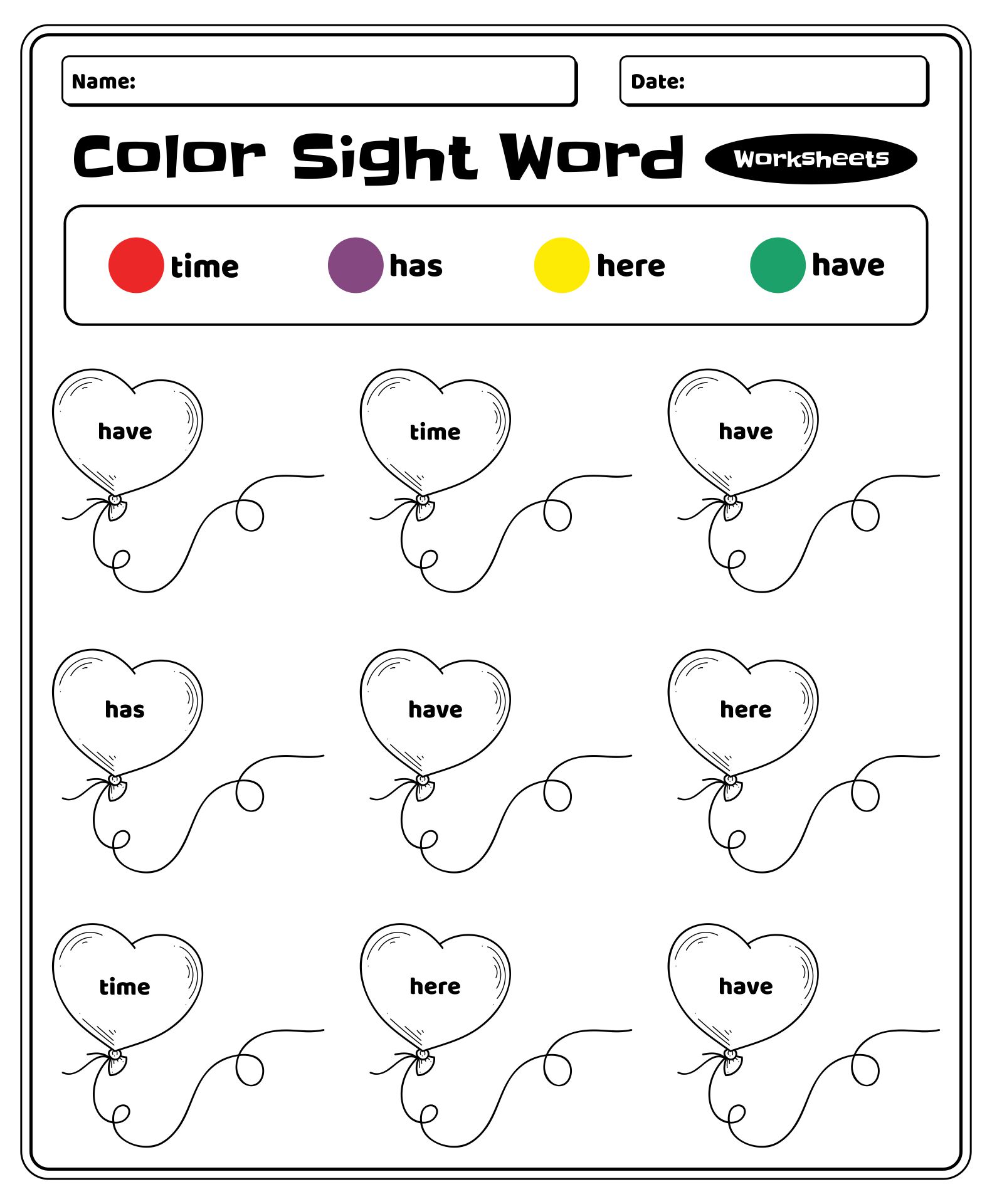 4 Best Images Of Color Word Printable Worksheets Kindergarten Color Words Worksheets Free