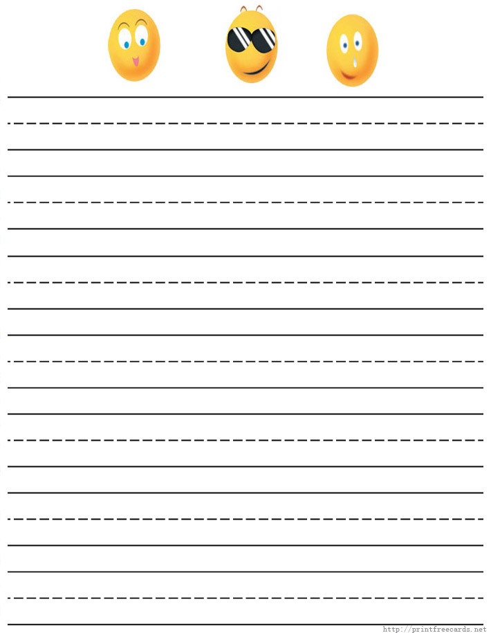 First Grade Lined Writing Paper Printable Free