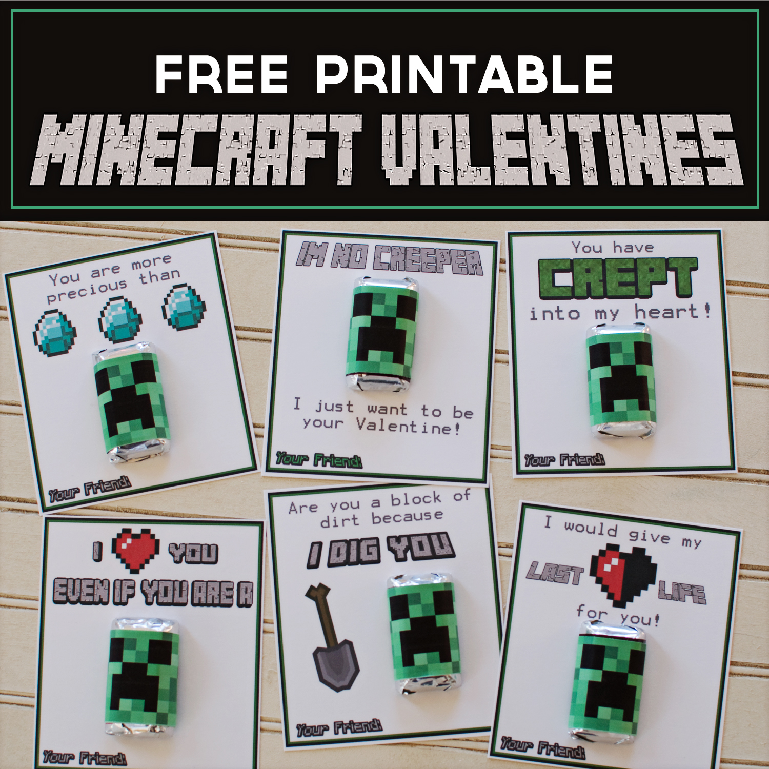 8 Best Images Of Printable Minecraft Cards Printable Minecraft Birthday Card Minecraft