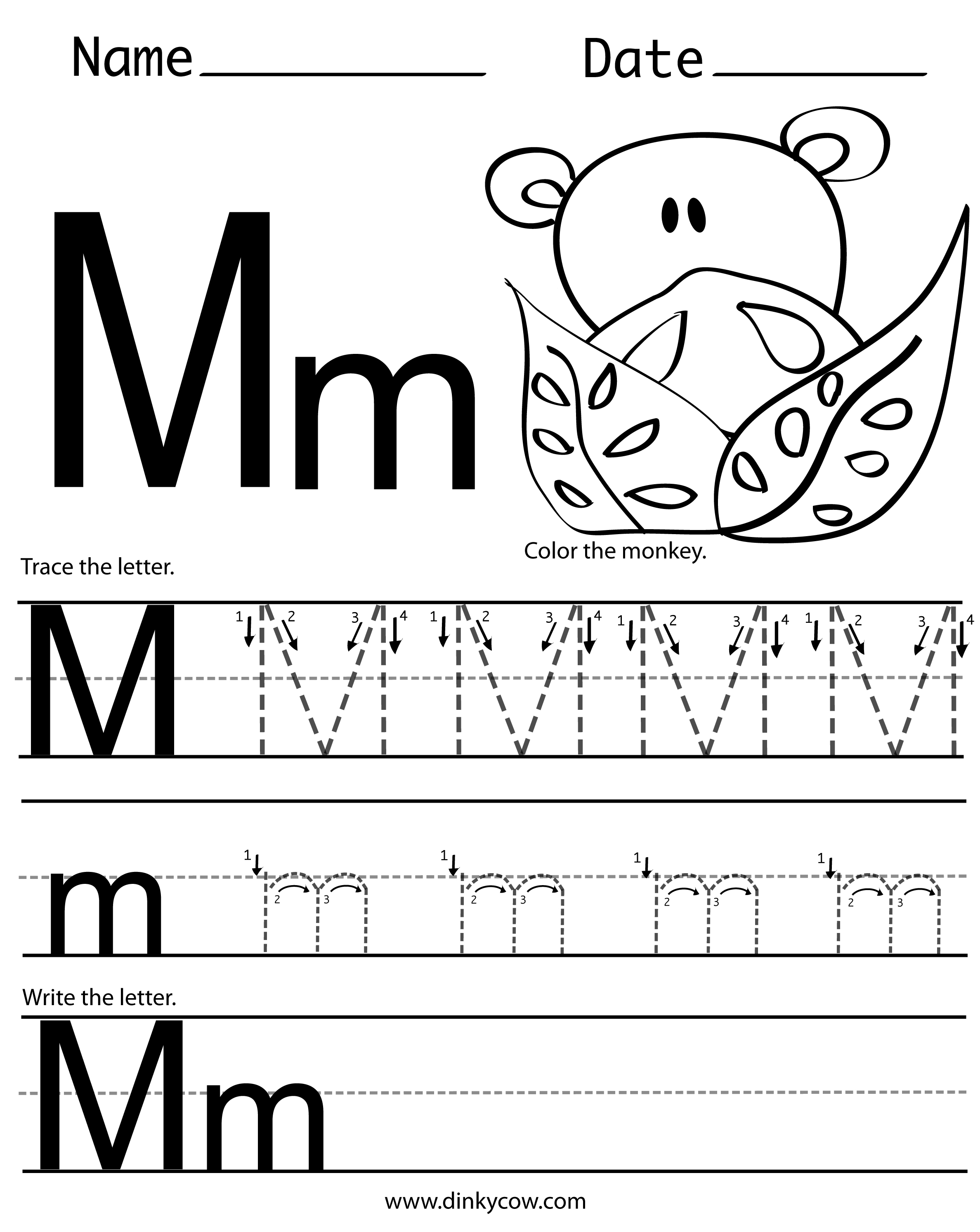 7 Best Images Of Free Printable Letter M Worksheets Preschool Worksheets Letter M Traceable 