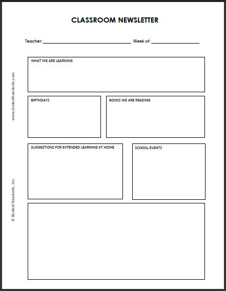 5 Best Images Of Printable Newsletter Templates For Teachers Free Printable Teacher Newsletter 