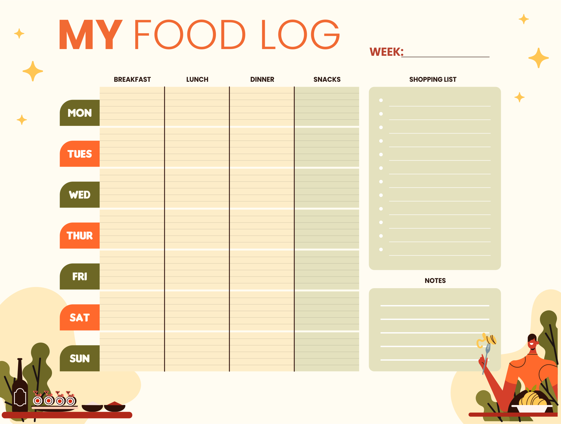 7 Best Images Of 7 Day Food Log Printable Food Diary Log Sheets 7 