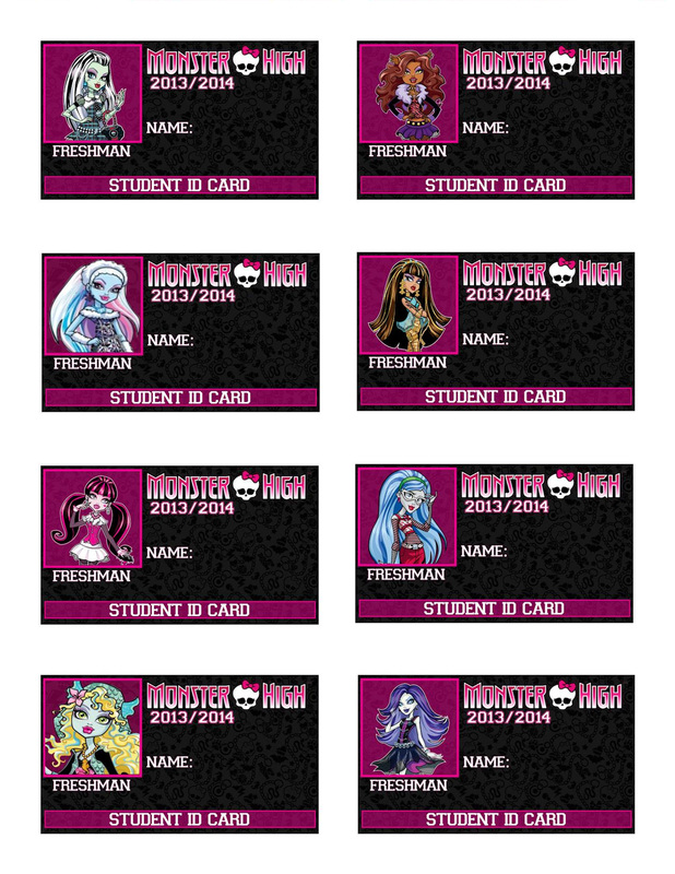 7 Best Images Of Monster High Printable Cards Printable Monster High Student ID Monster High