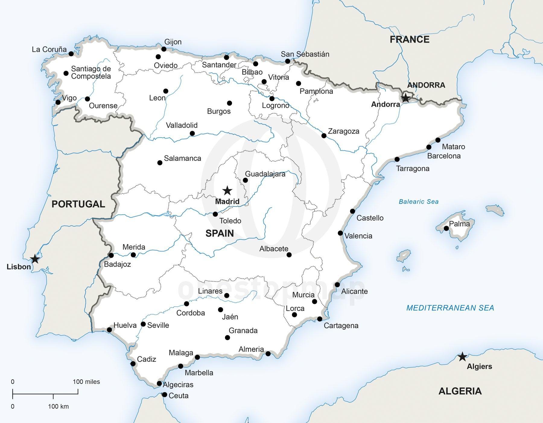 5 Best Images Of Printable Map Of Spain Spain Map Outline Printable 