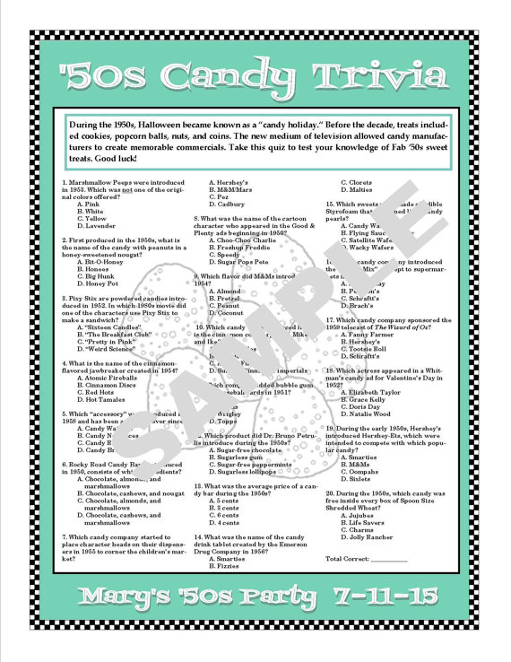 5 Best Images Of Candy Trivia Printable Printable Candy Trivia 