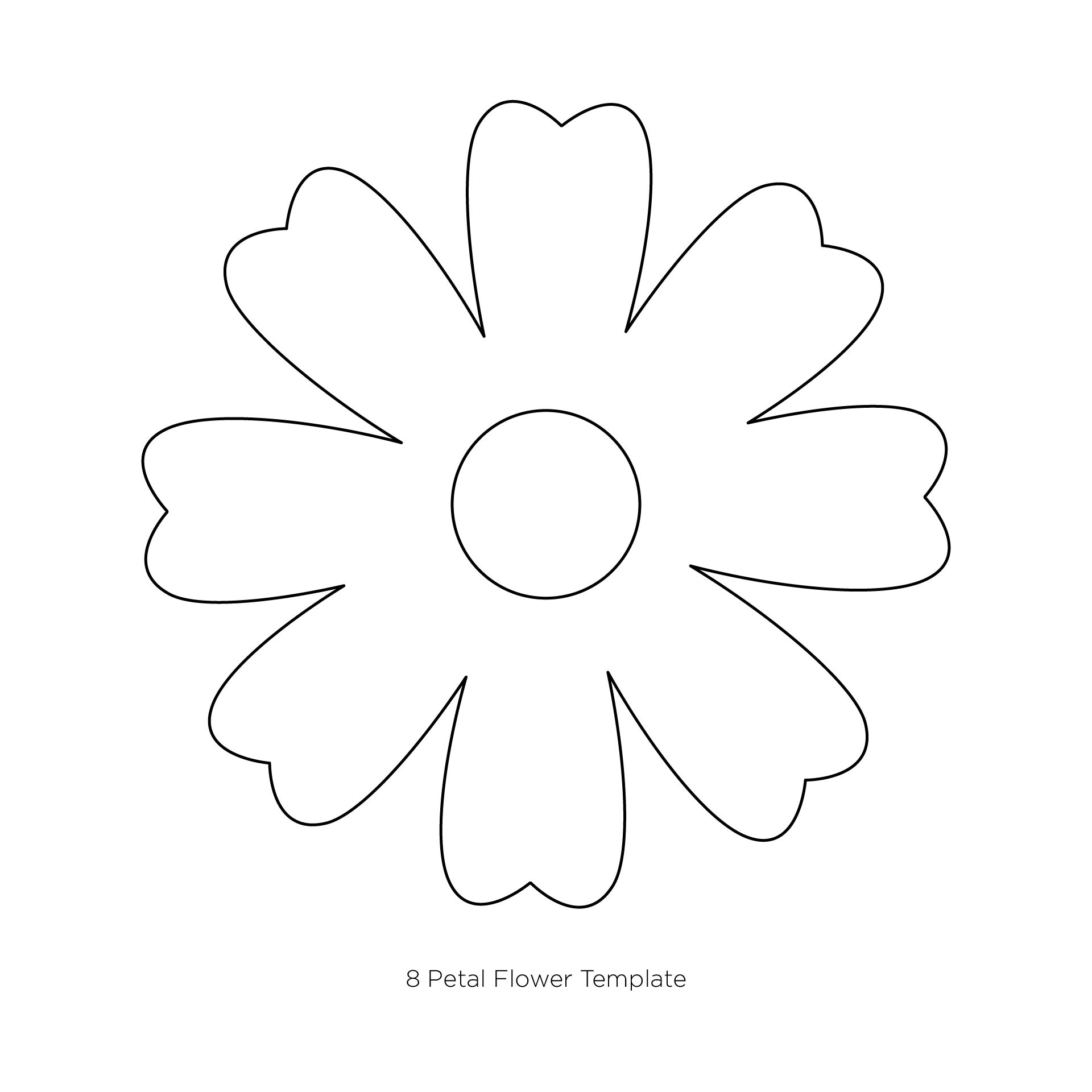 Printable 8 Petal Flower Template