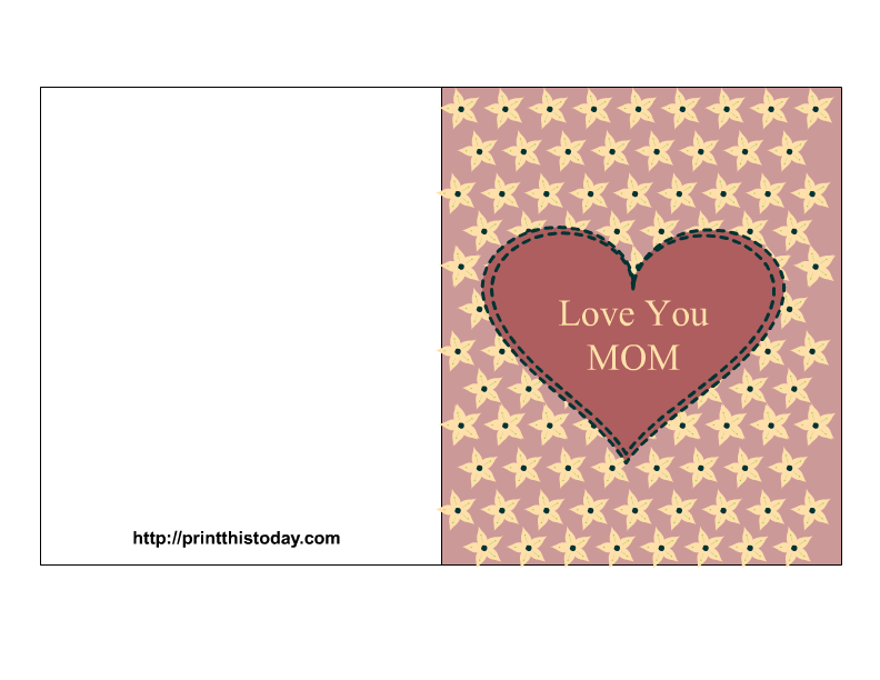 5 Best Images Of I Love You Mom Cards Printable I Love You Mom Cards Printable Free Printable