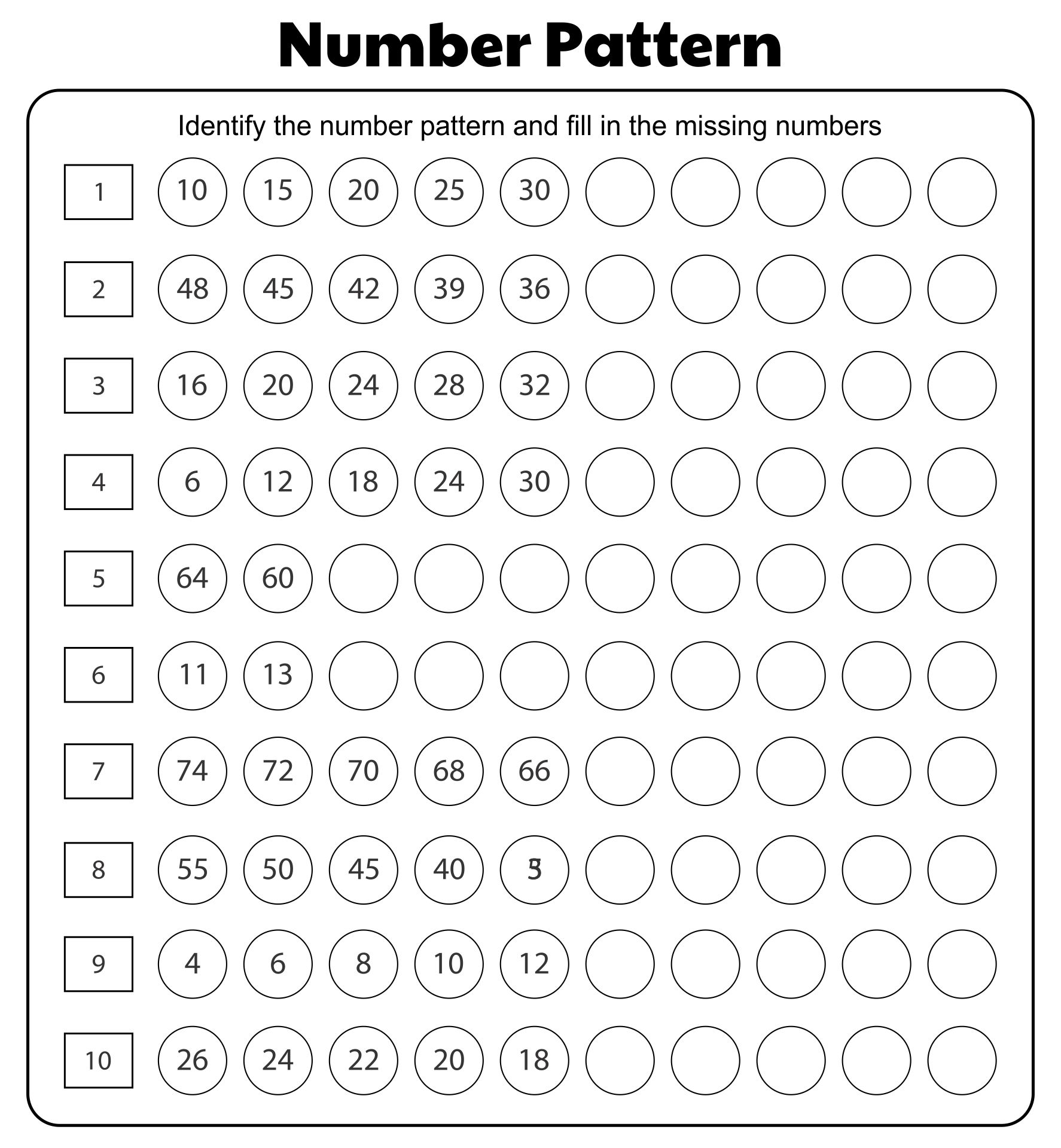 Maths Number Patterns Worksheets Hot Sex Picture