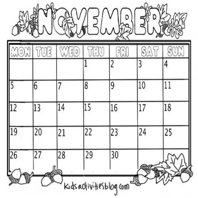 8 Best Images Of Printable Blank Preschool Calendar October 2014 