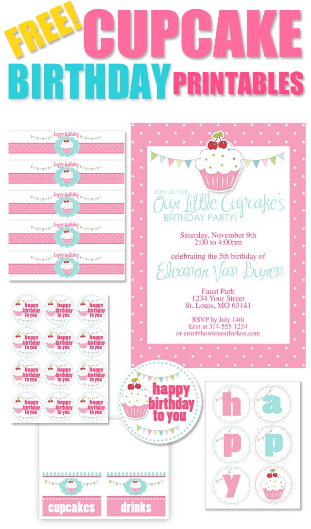 5 Best Images Of Cupcake Birthday Party Invitations Printable Free Cupcake Birthday Party