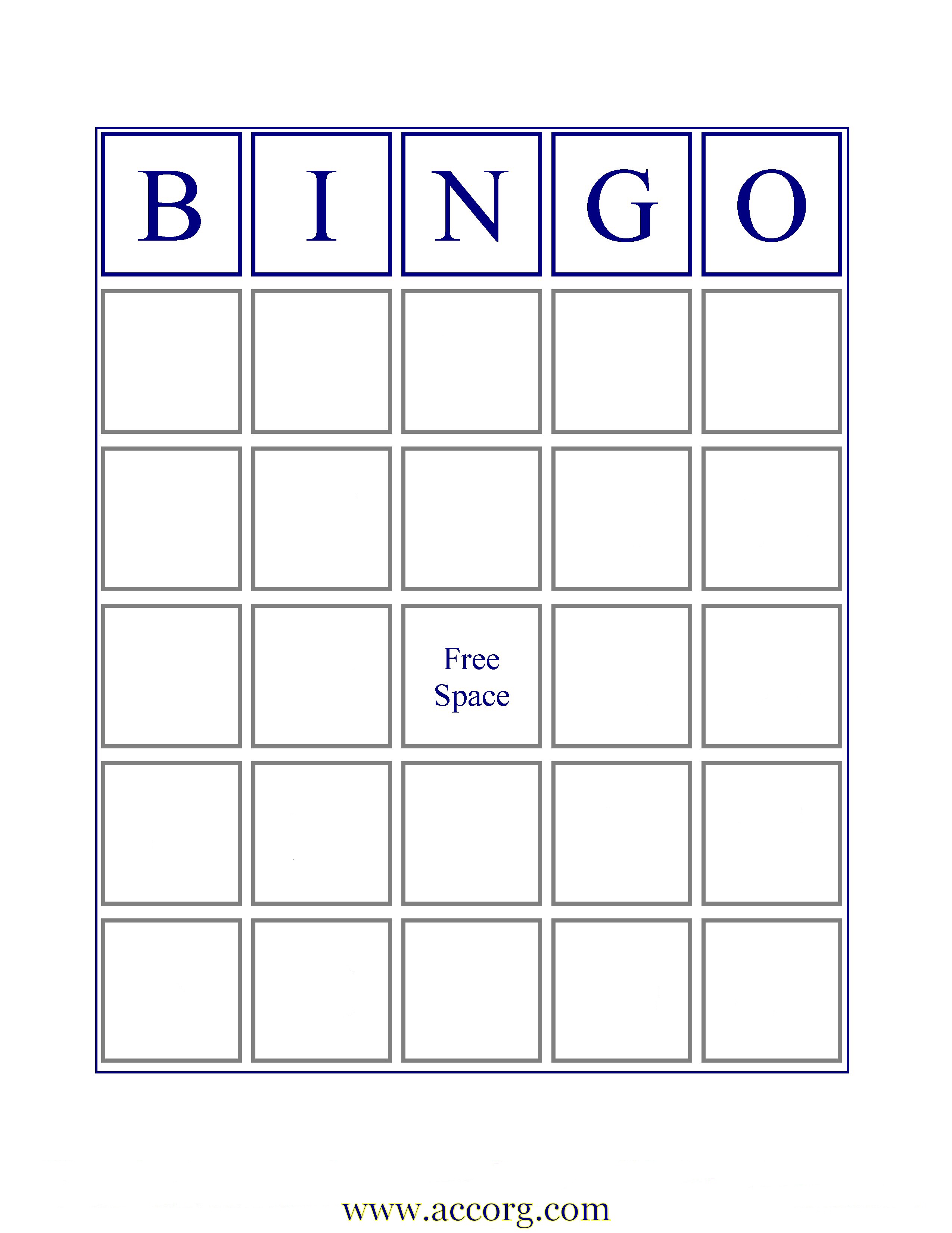 Printable Blank Bingo Card Printable World Holiday