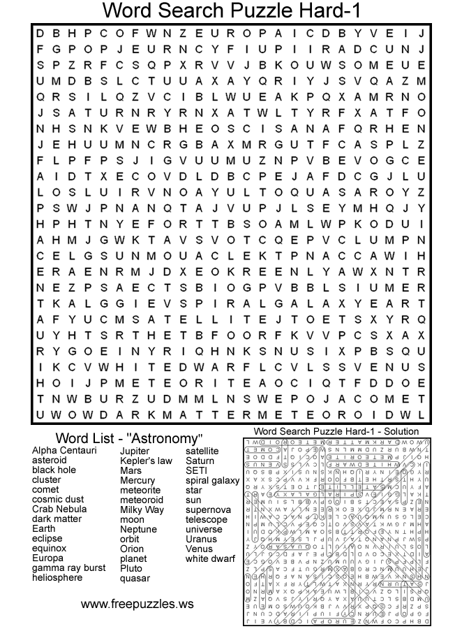 Fun Word Search Printable For Adults