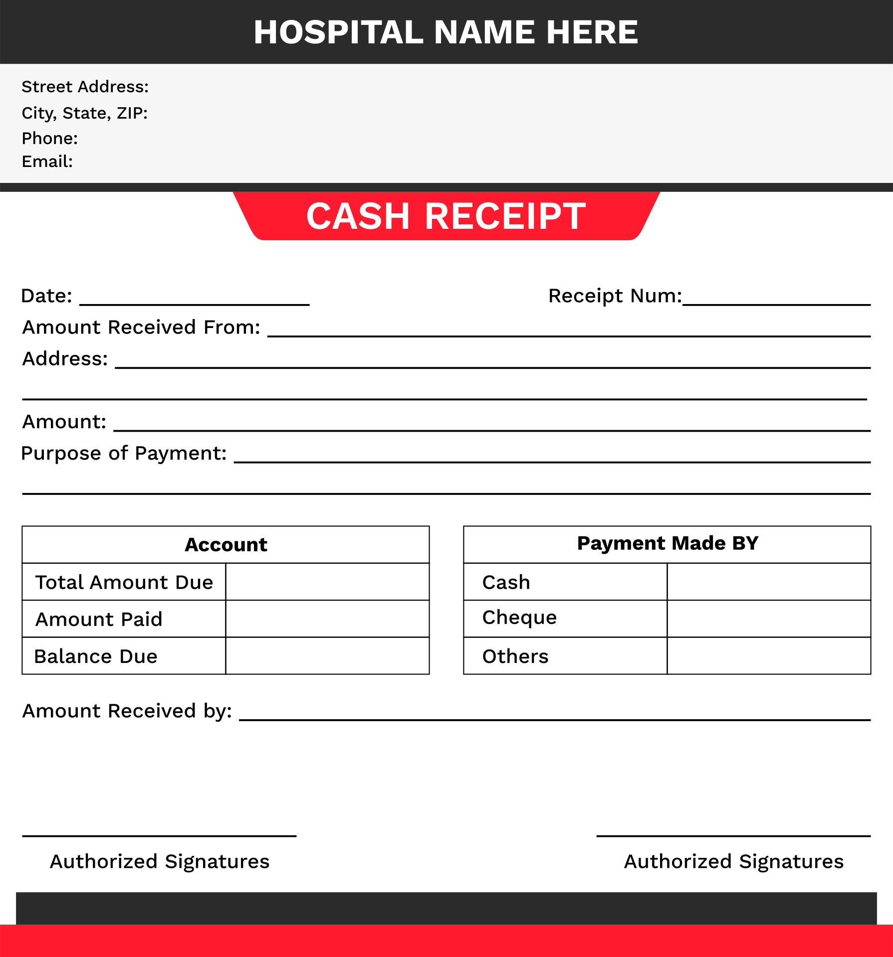 Printable Medical Receipts