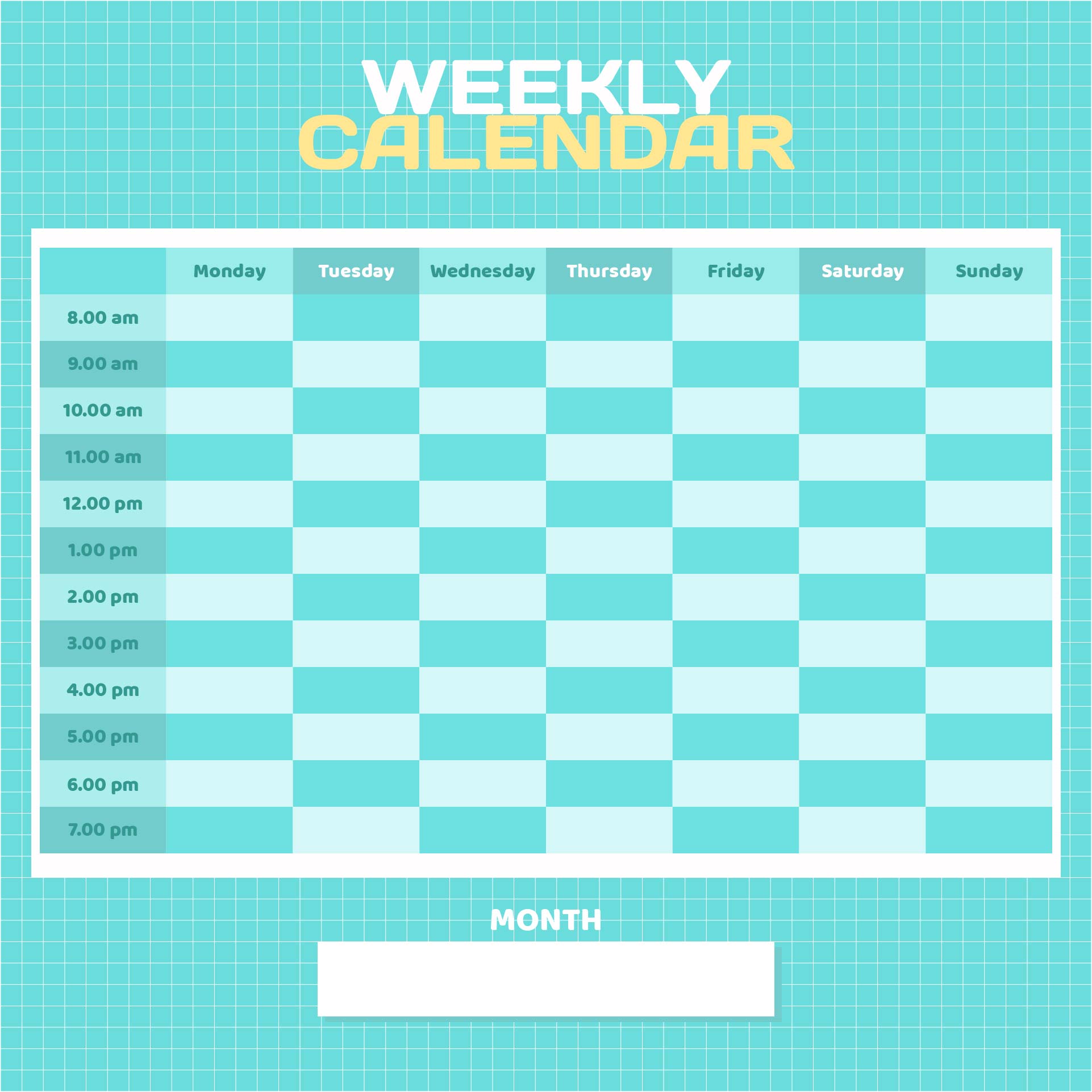 7 Best Images Of Printable Weekly Calendar With Time Slots Printable 