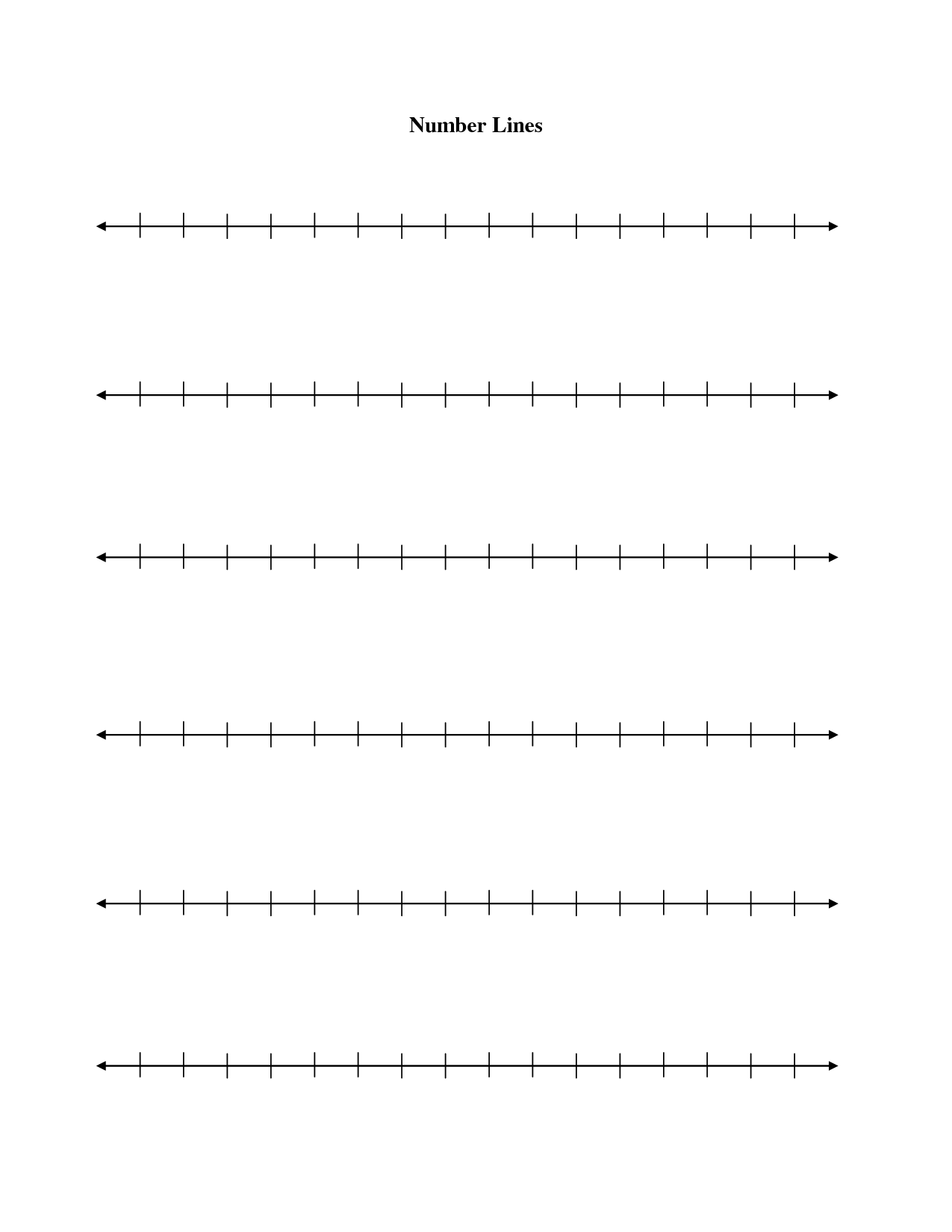 Printable Blank Number Lines Printable Templates