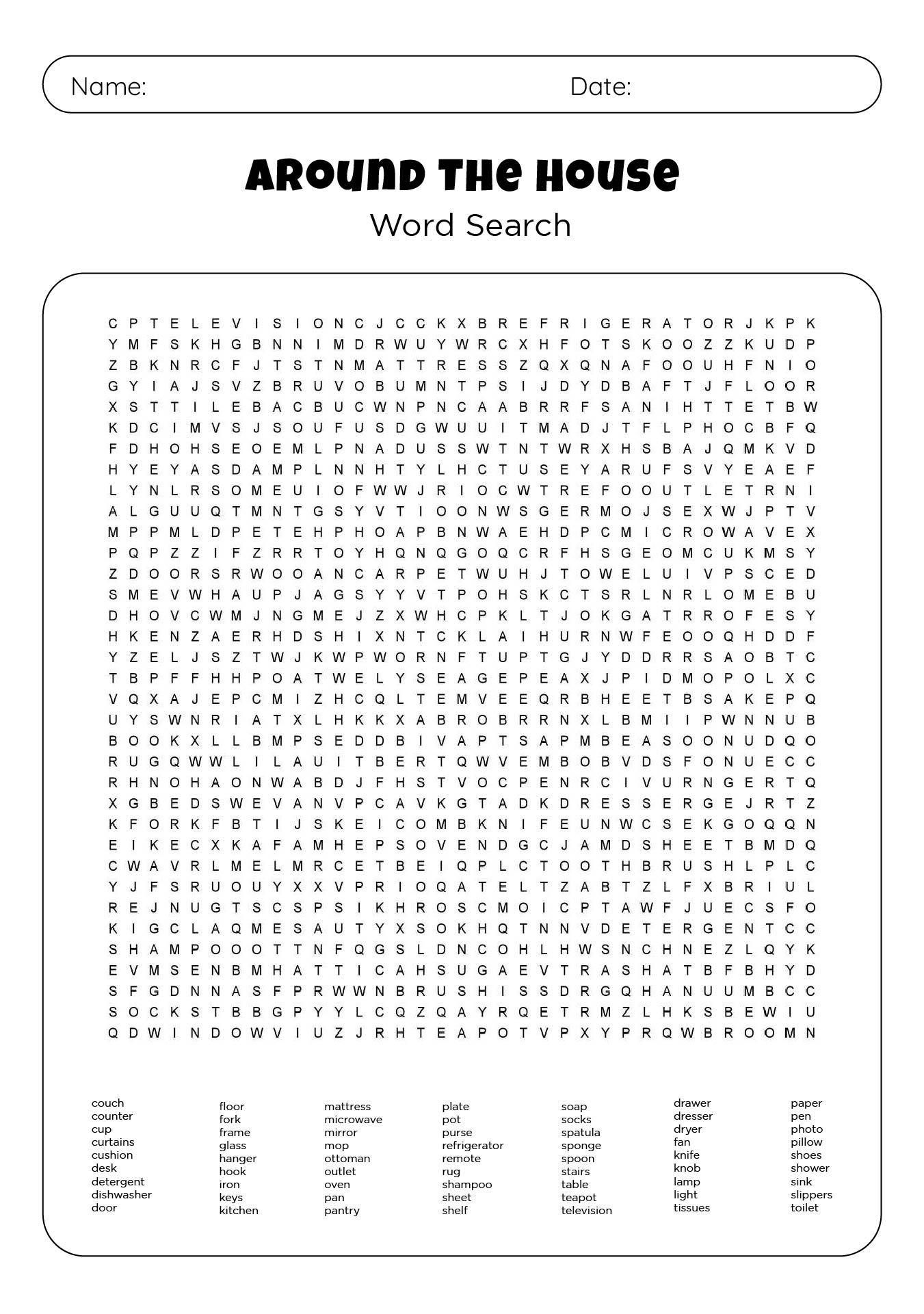 Hard Word Search Printable Free