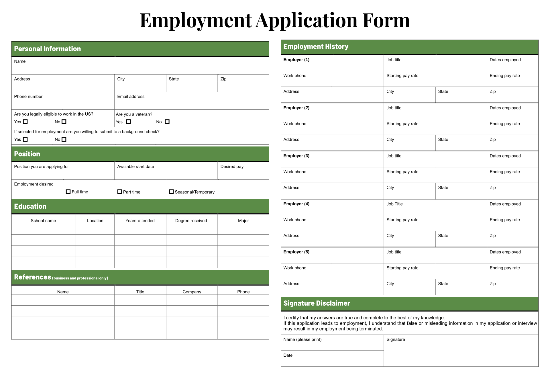 2022 Blank Job Application Form Fillable Printable Pdf Forms Handypdf Porn Sex Picture 7864