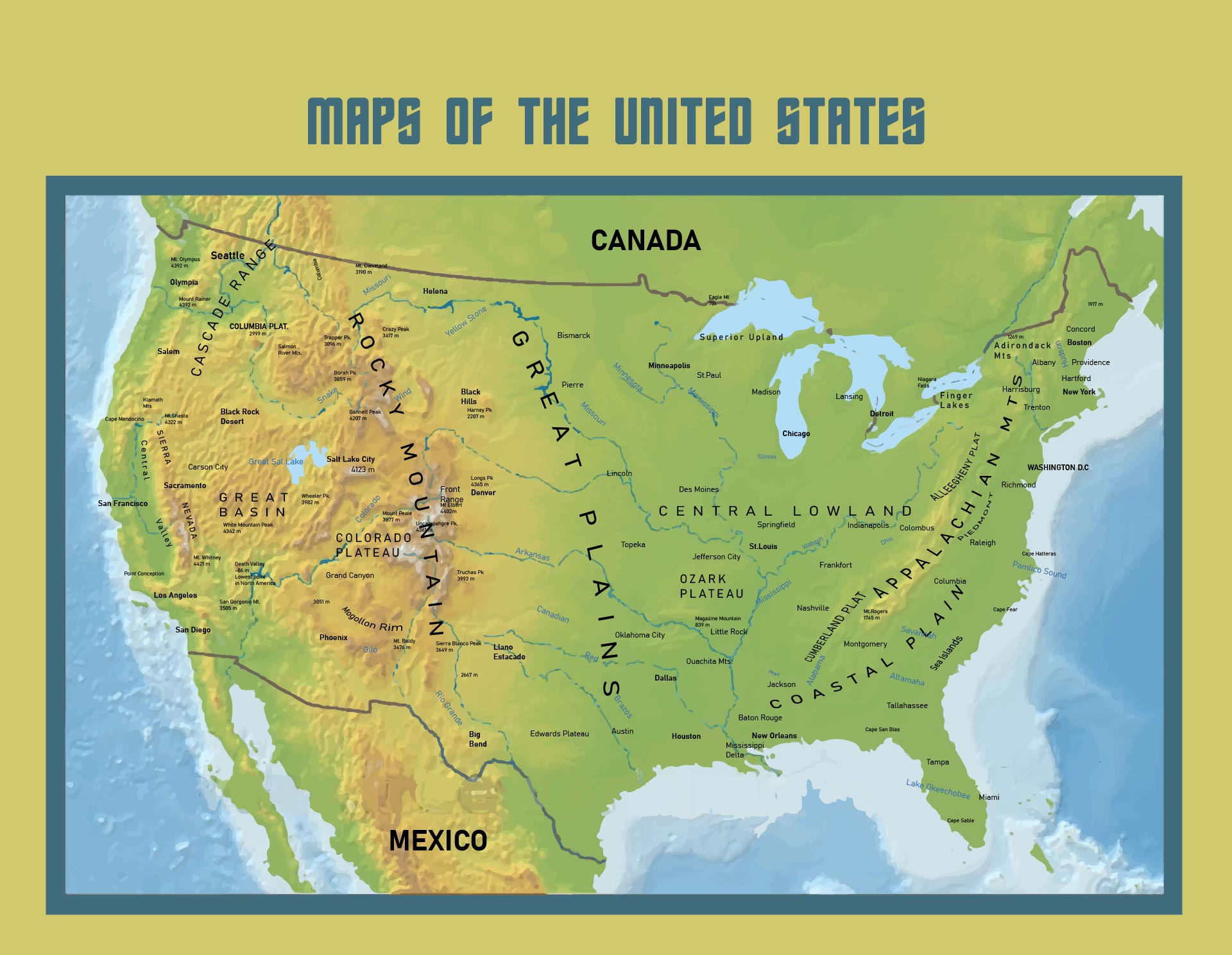 Geography Map Of The Us