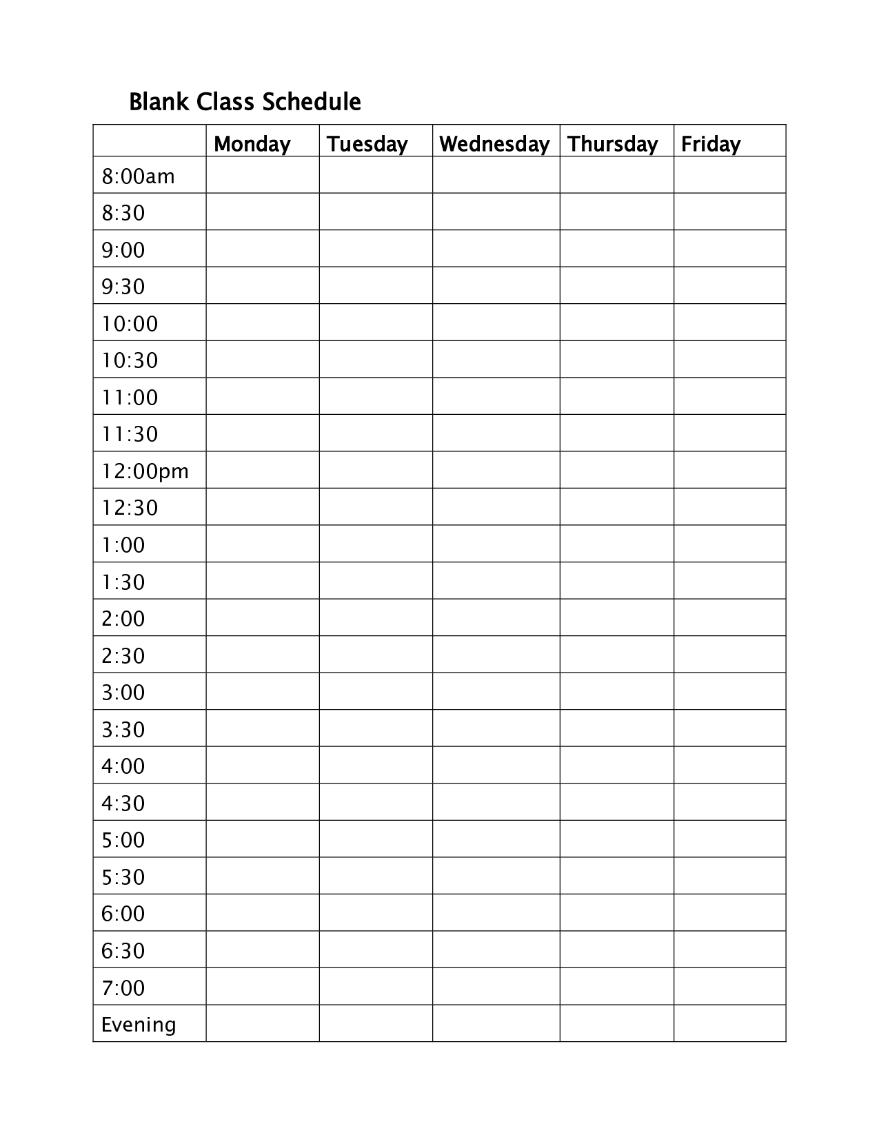 4 Best Images Of Printable Class Schedule Weekly Class Schedule 