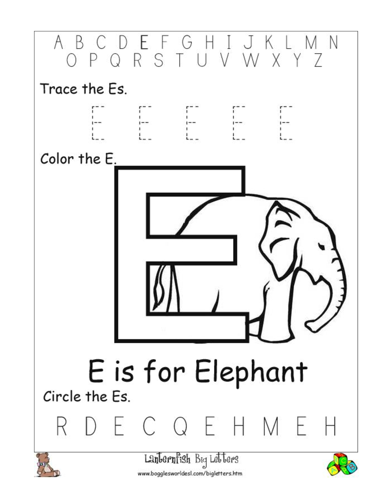6 Best Images Of Printable Preschool Worksheets Letter E Letter E Tracing Worksheets Preschool 