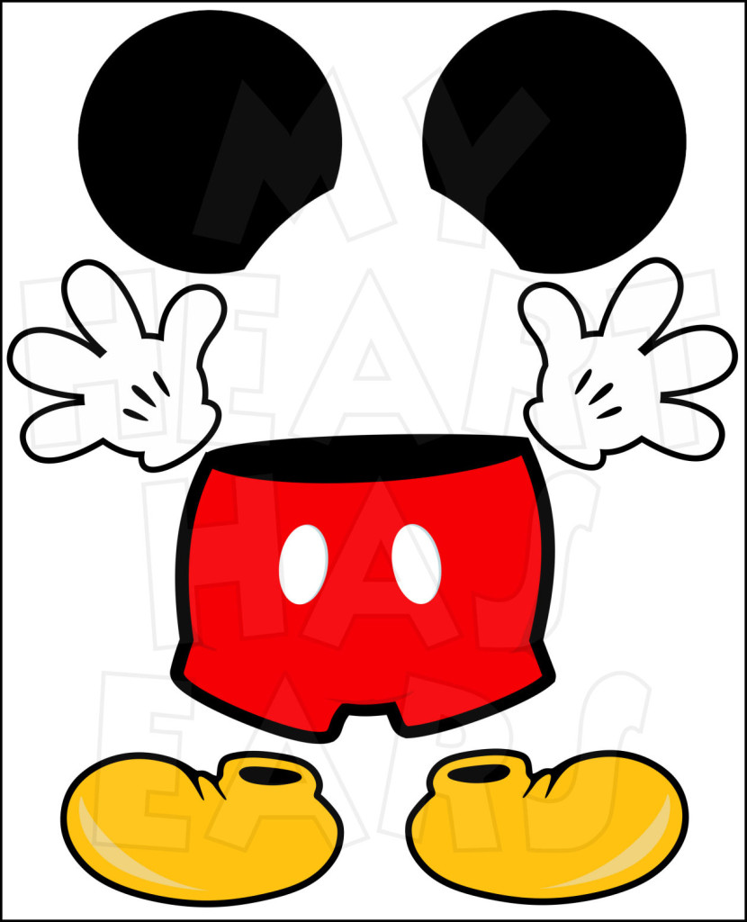8 Best Images Of Disney Mickey Mouse Hand Printables Mickey Mouse Body Clip Art Mickey Mouse 