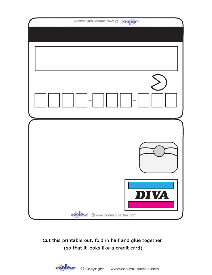 Printable Credit Card Template Printable Word Searches