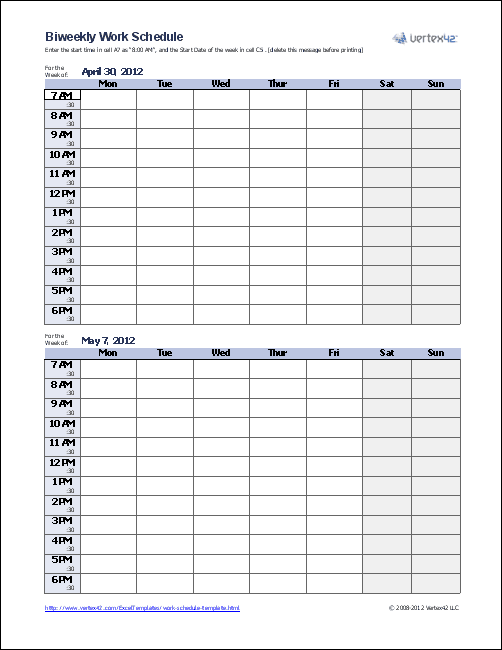 9 Best Images Of Free Printable Weekly Work Schedule Templates Blank 