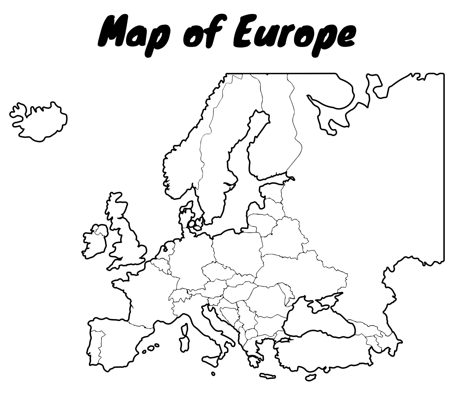 4 Best Images of Black And White Printable Europe Map Black and White Europe Map with