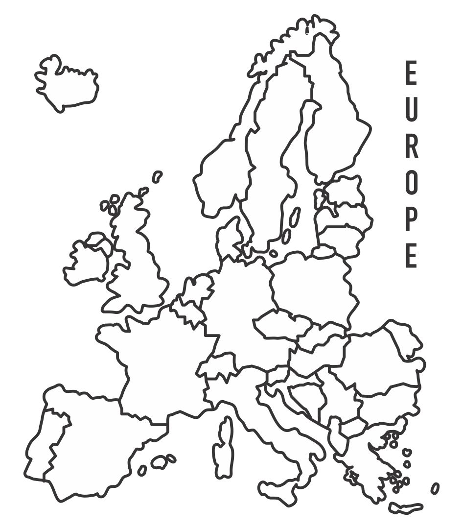 4 Best Images of Black And White Printable Europe Map Black and White Europe Map with