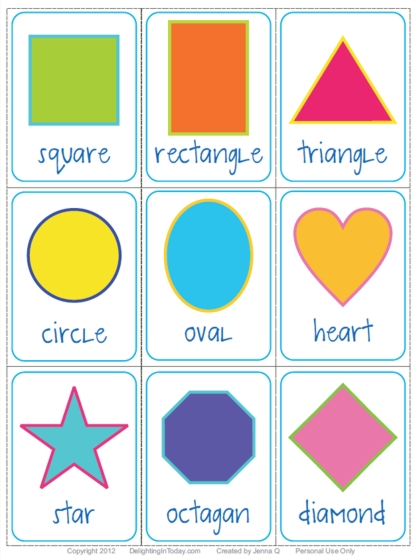 Free Printable Color And Shape Flashcards