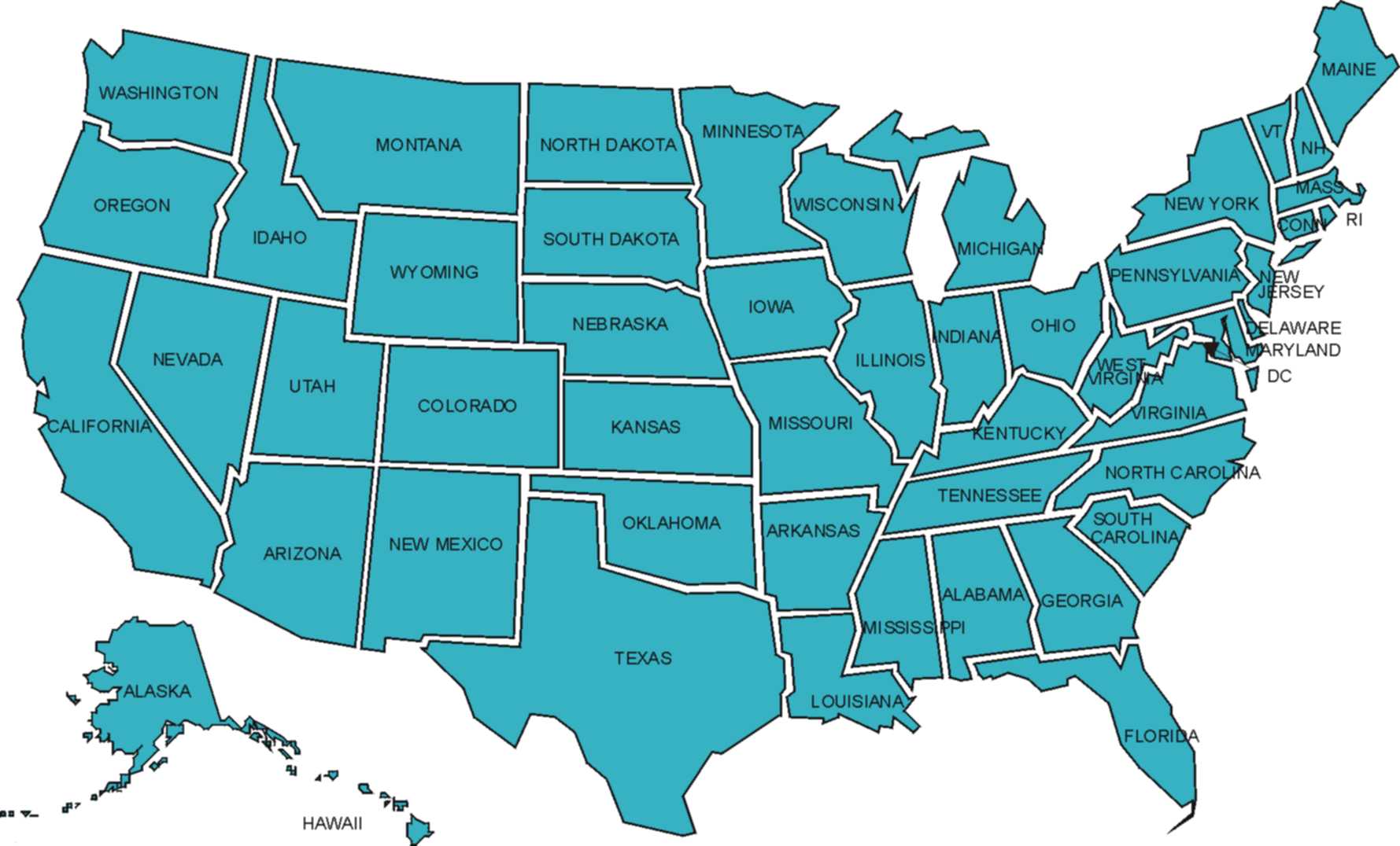 7 Best Images Of Printable Of USA States Shapes Map With State Names 