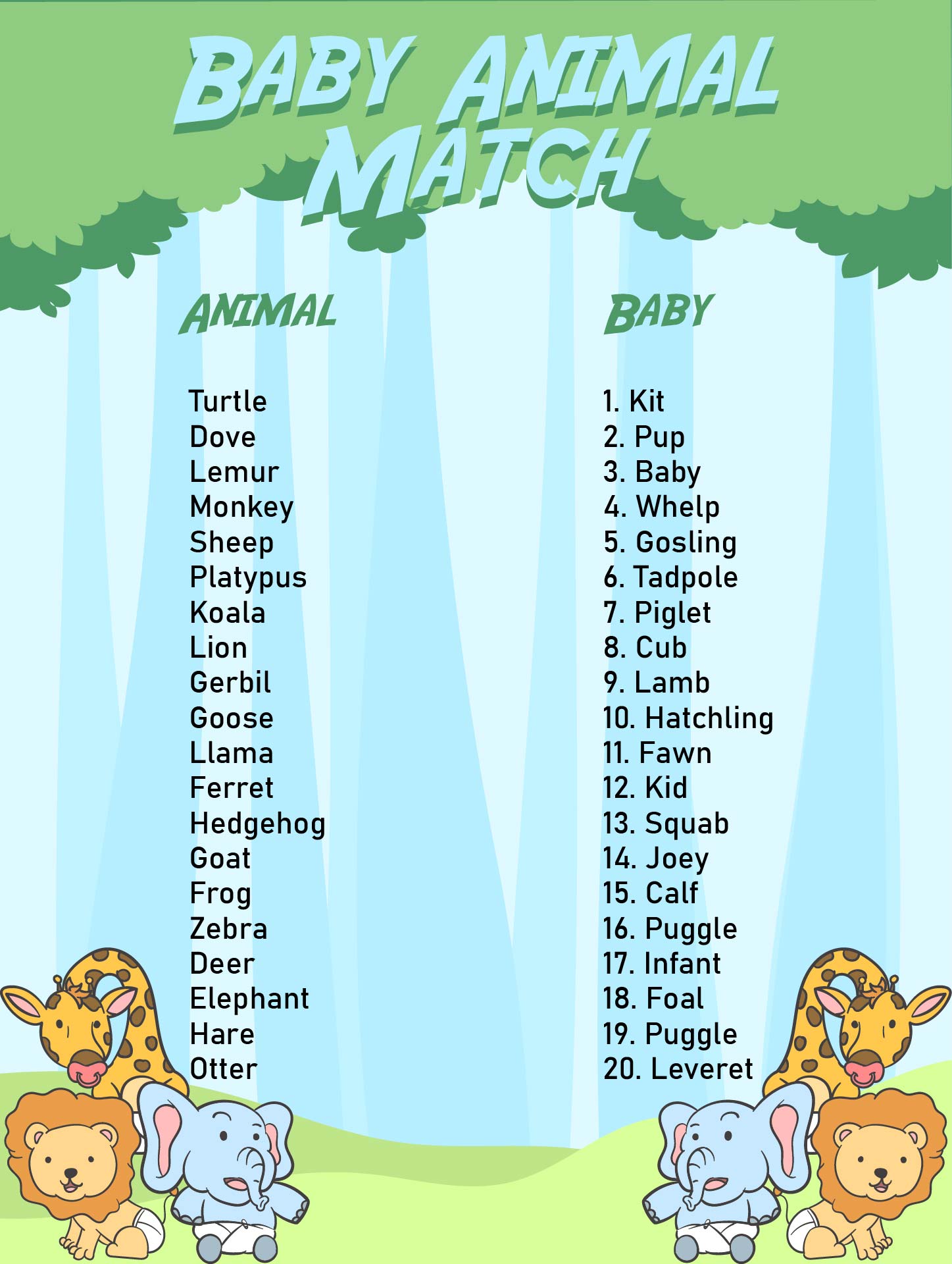 9 Best Images Of Jungle Themed Baby Shower Games Printable Jungle 