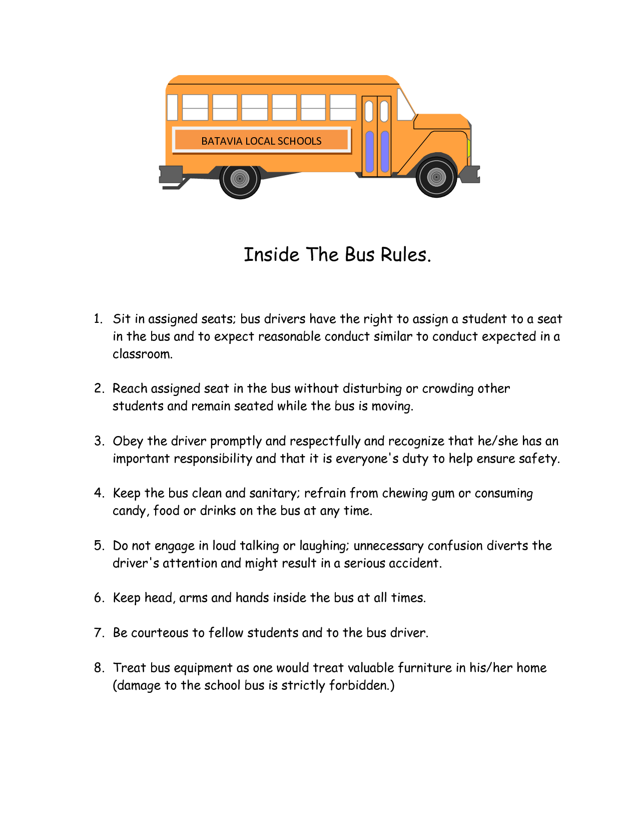 Free Printable School Bus Safety Worksheets