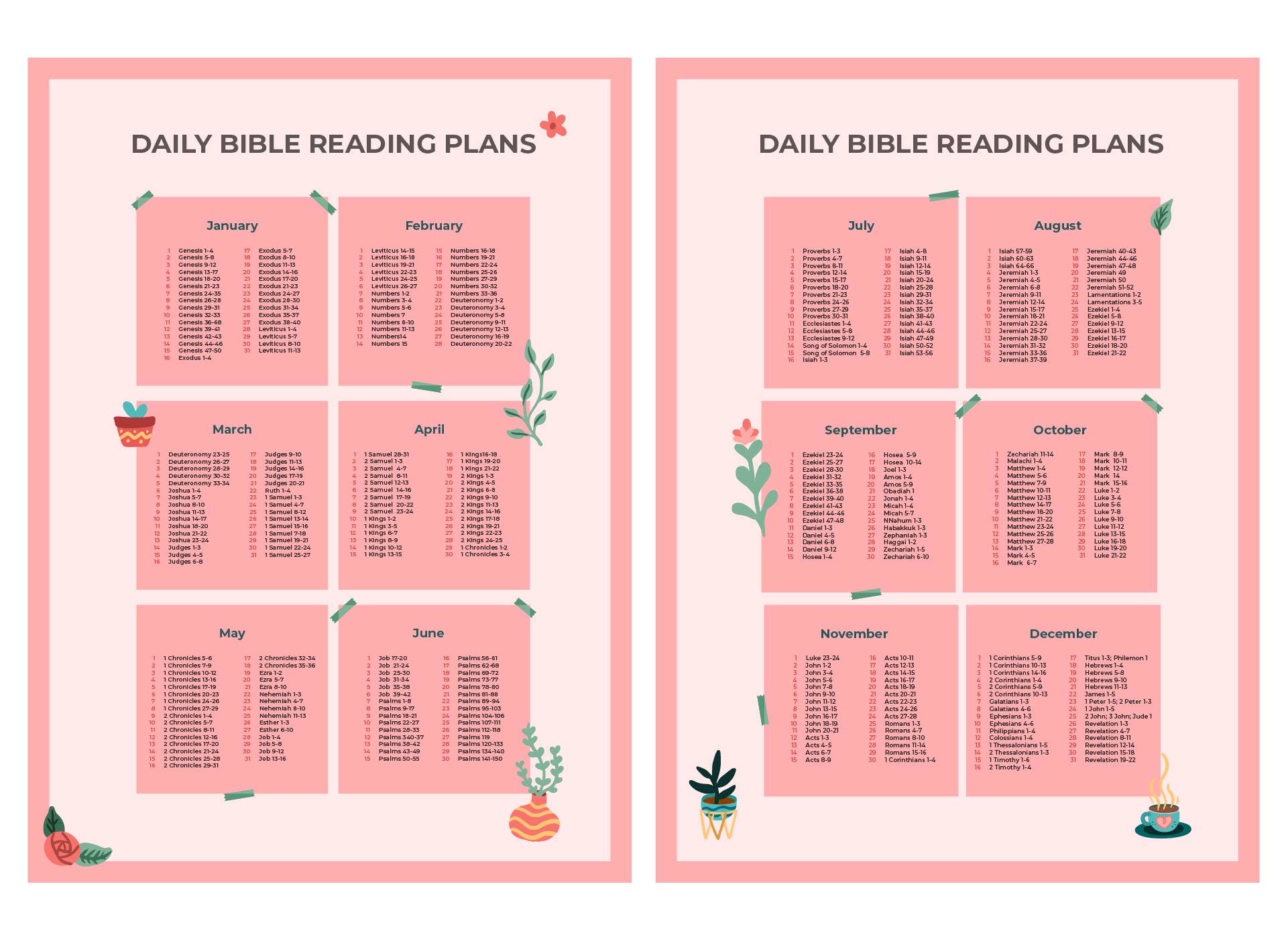 5 Best Images Of Printable Bible Reading Guide Daily Bible Reading Plans One Year Bible