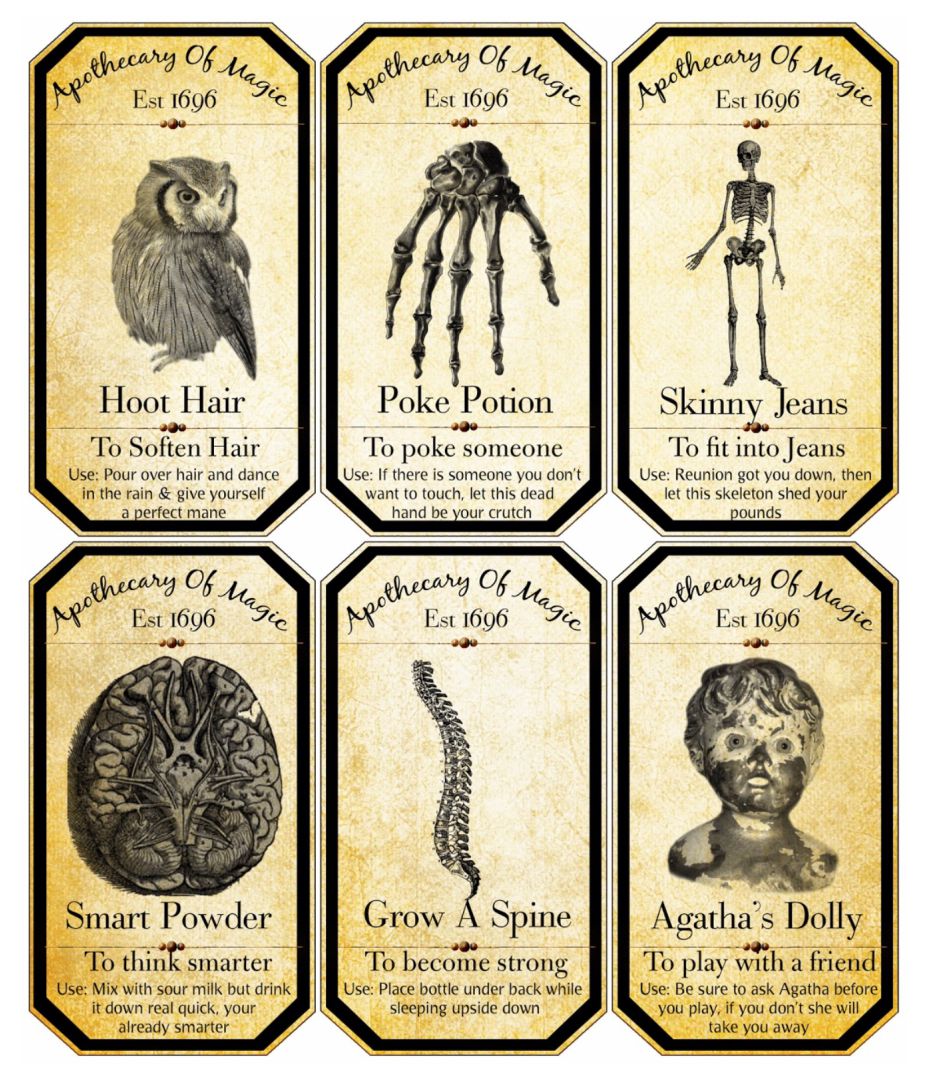 9 Best Images Of Printable Halloween Potions Harry Potter Spell Book 