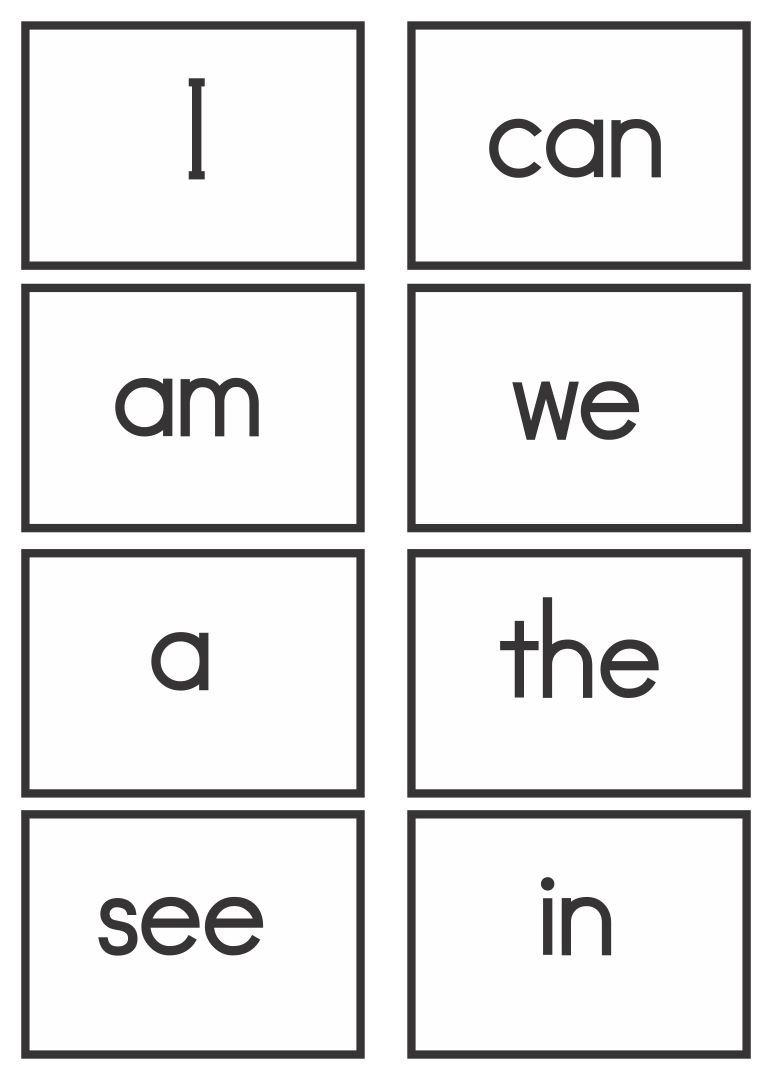 basic sight words for kindergarten