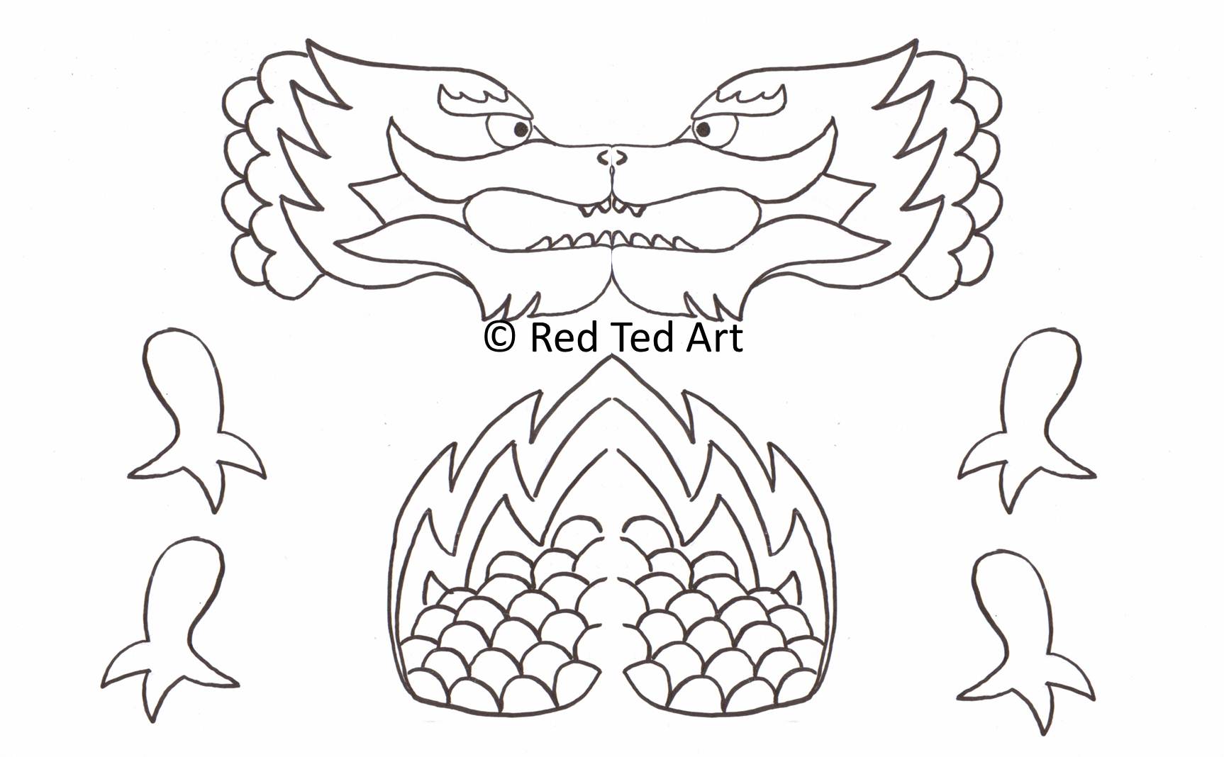 6 Best Images Of Dragon Template Printable Simple Chinese Dragon