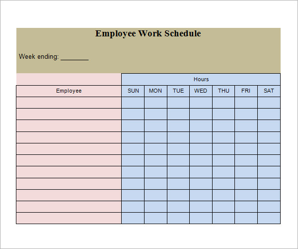 8 Best Images Of Printable Weekly Work Schedule Template Blank Weekly 