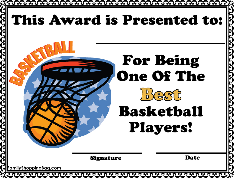 7 Best Images of Free Printable Basketball Certificates Free