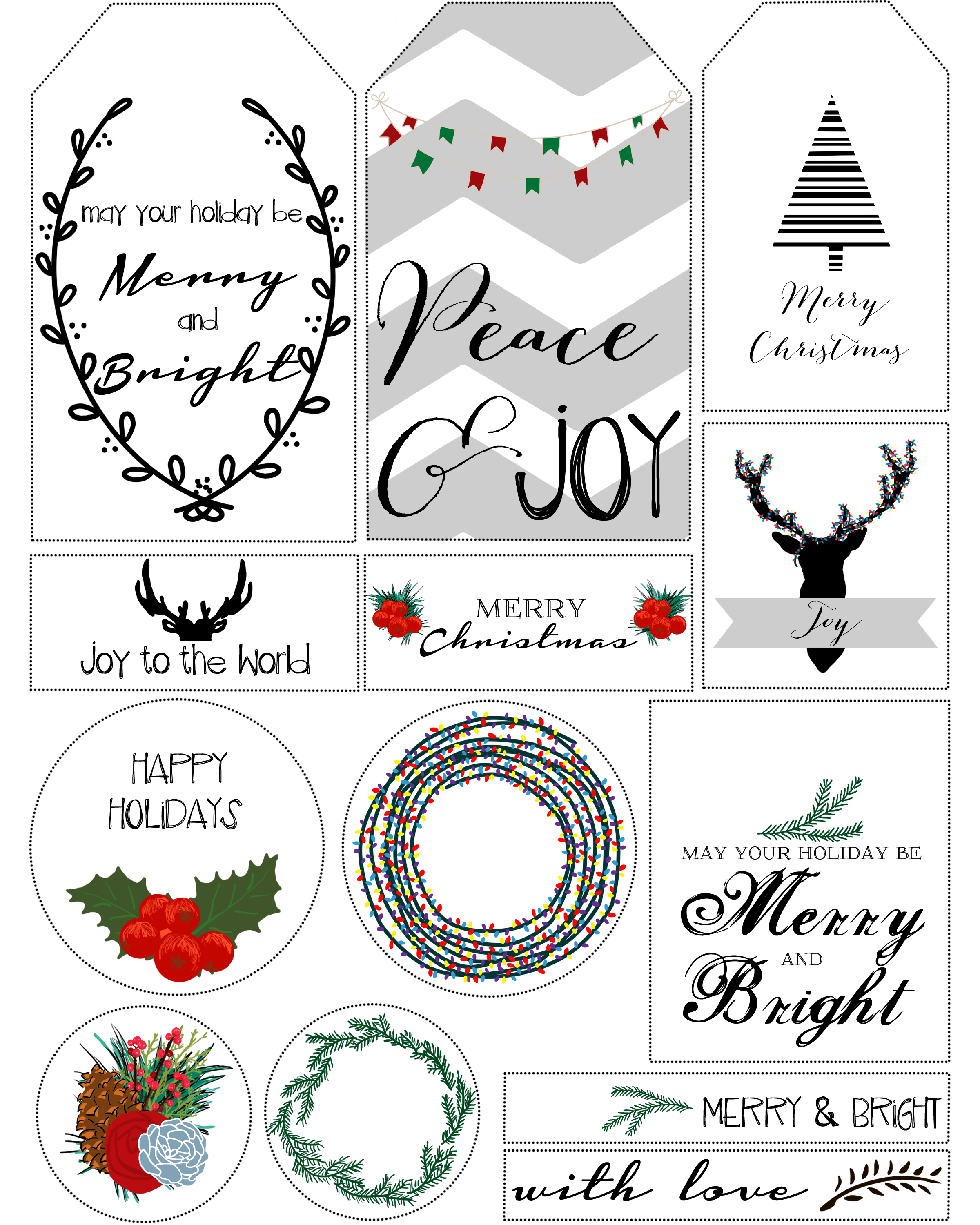 Simple Free Printable Christmas Gift Tags