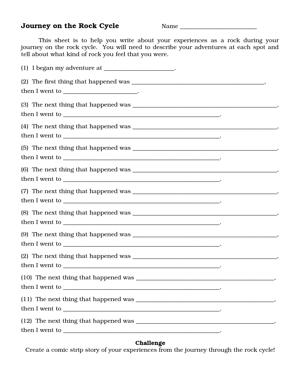 7 Best Images Of Printable Rock Cycle Worksheets 6th Grade Science 