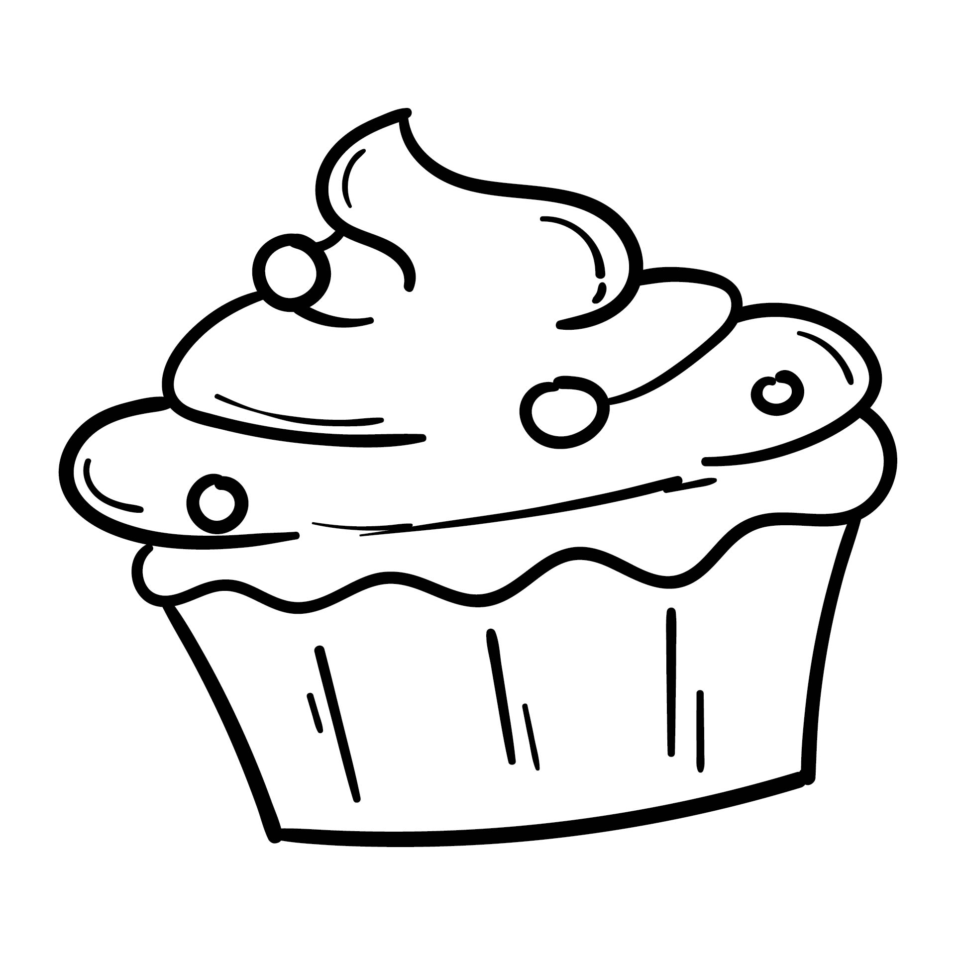 Best Images Of Printable Birthday Cupcake Outlines Black And White
