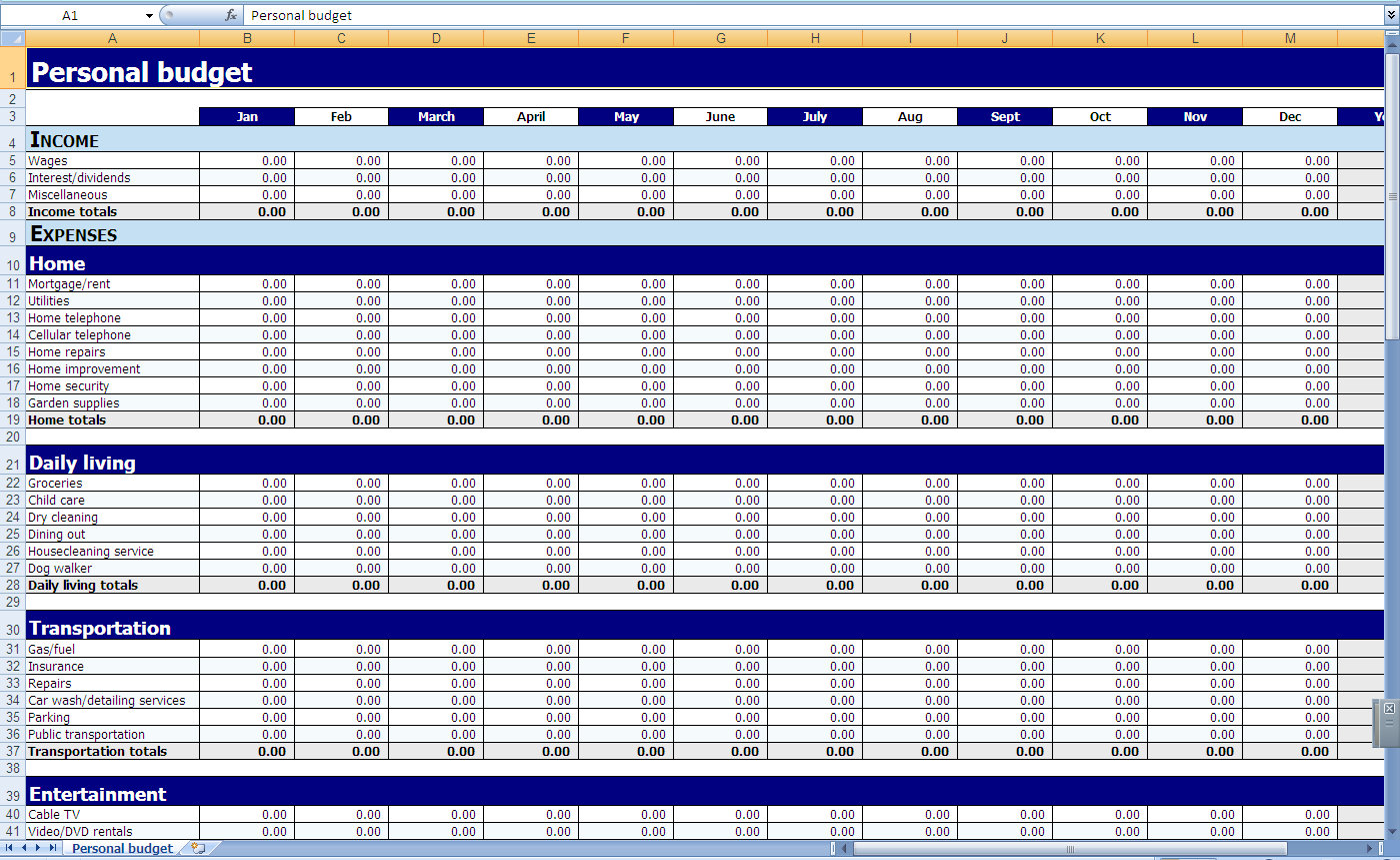 6 Best Images Of Printable Monthly Budget Worksheet Excel Excel 