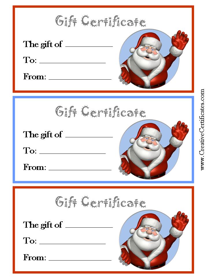 5 Best Images Of Christmas Printable Gift Certificates Christmas Gift 