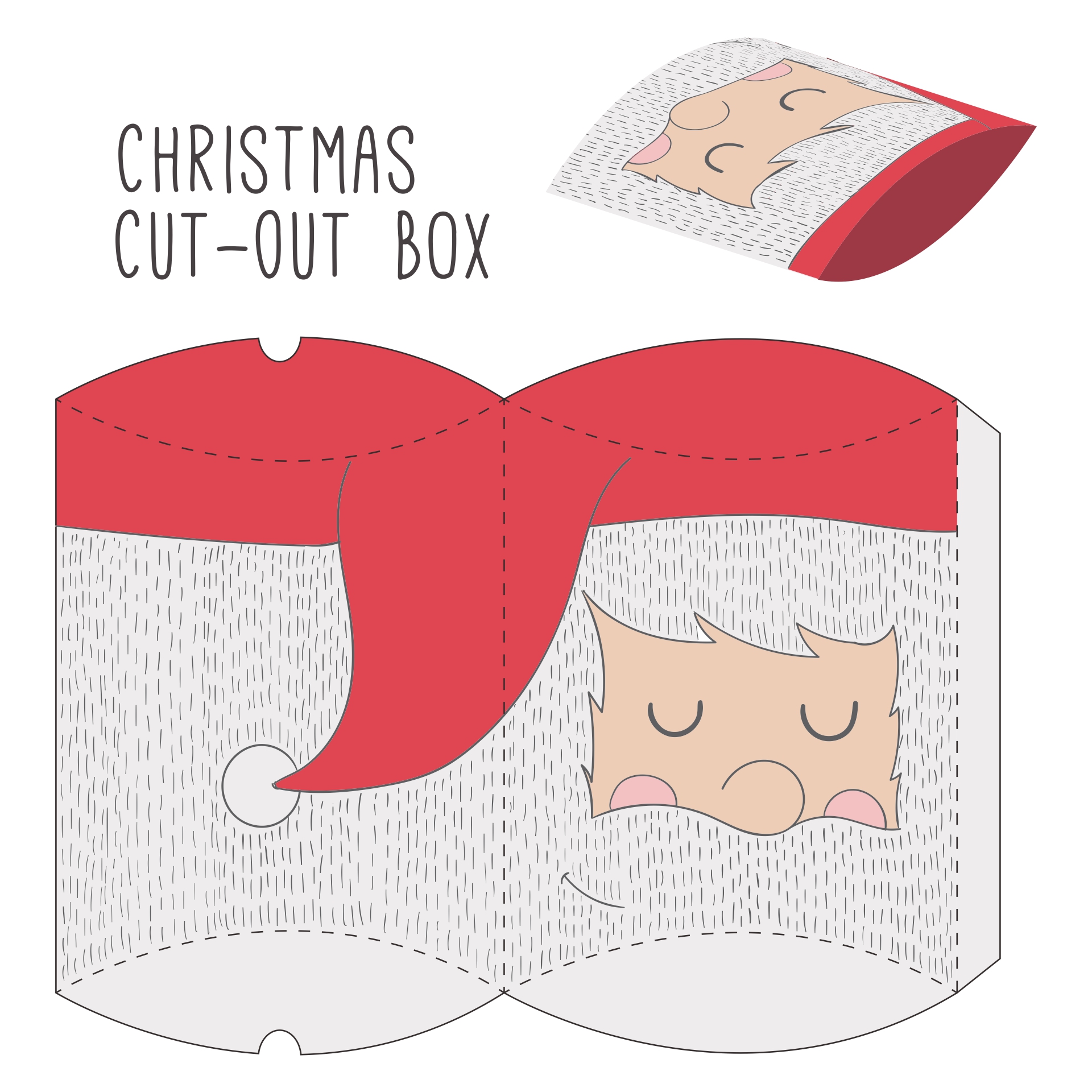 Best Images Of Christmas Santa Printable Paper Box Templates Free