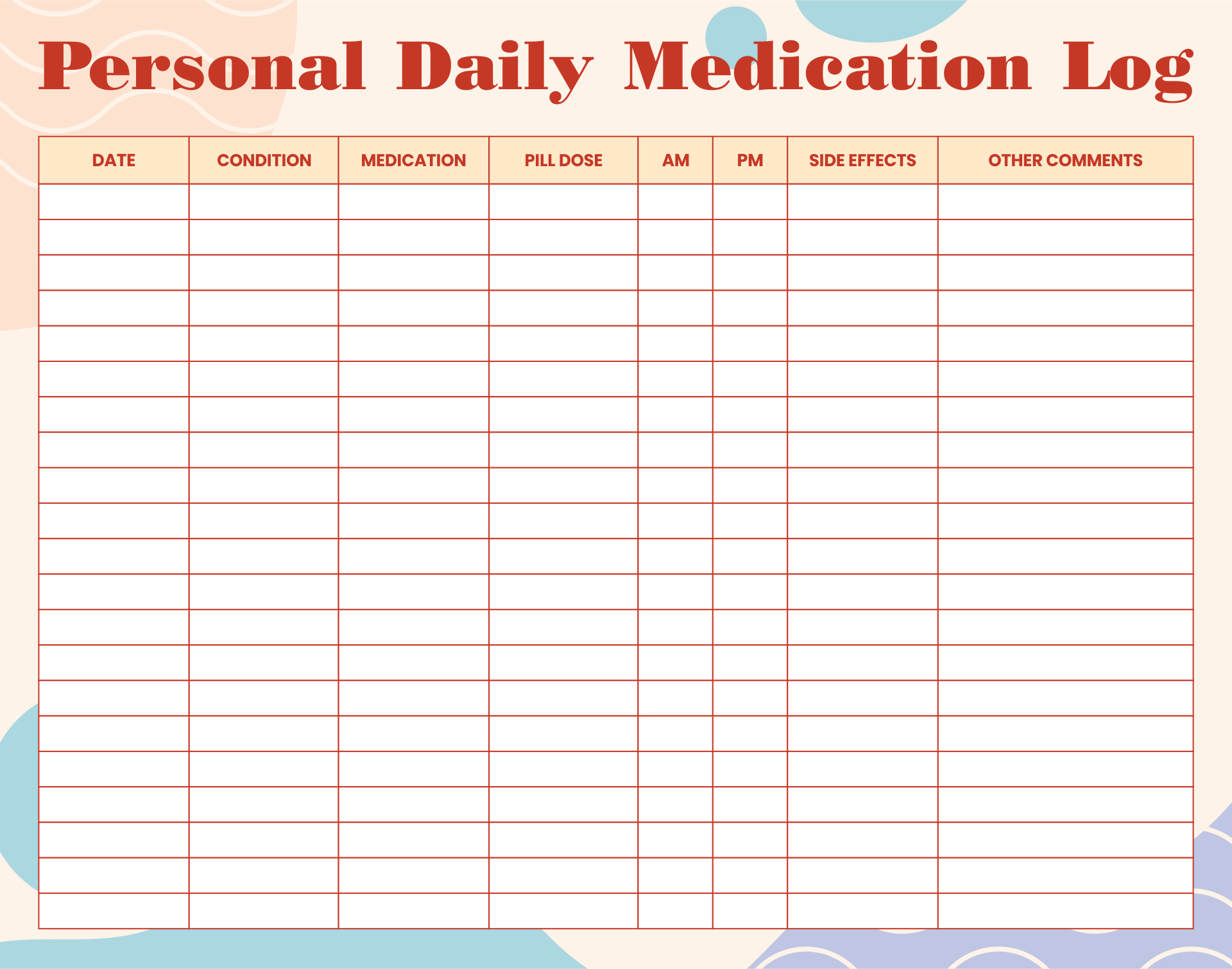 7 Best Images Of Printable Medication Log Sheet Printable Medication