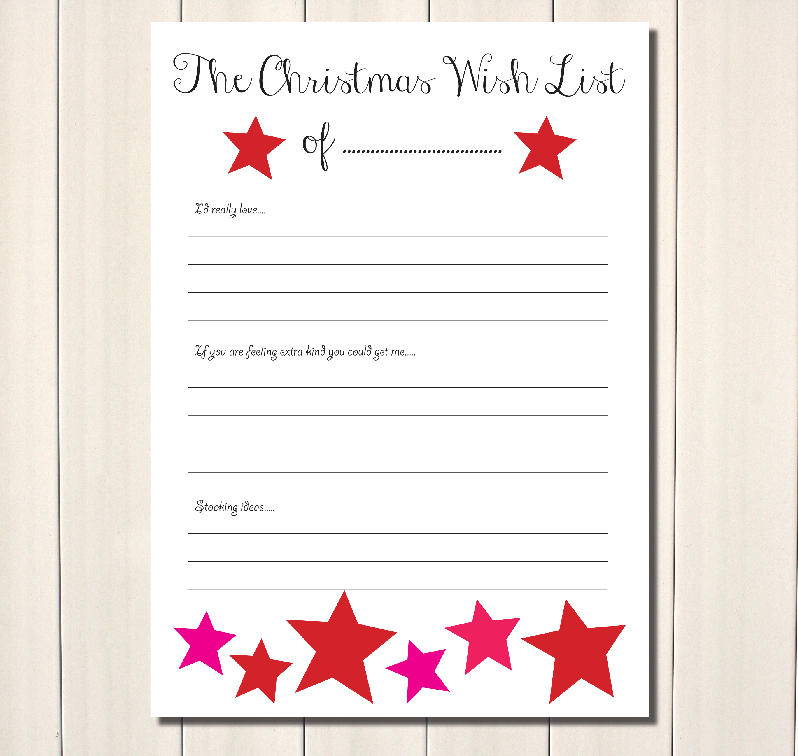 Christmas Wish List Paper Printable 7 Free PDF Printables Printablee