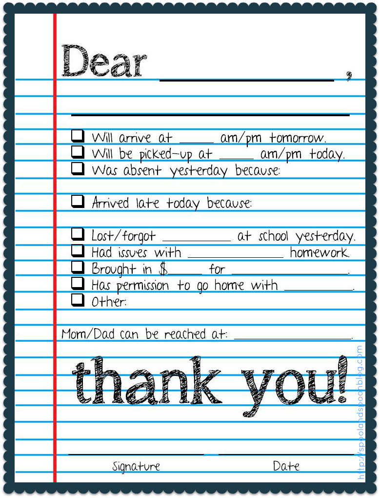 7 Best Images Of Printable Notes To Parents Printable Teacher Notes 