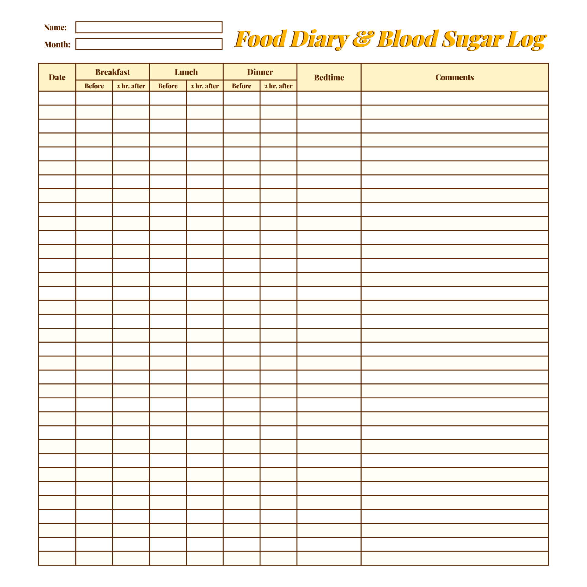 7 Best Images Of Free Printable Diabetic Food Journal Free Printable 